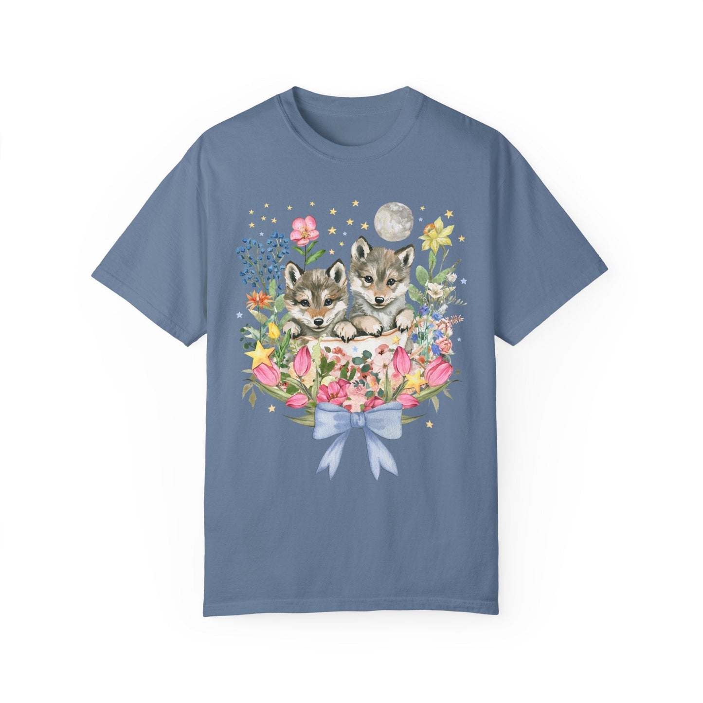 Floral Wolf Pup Tee