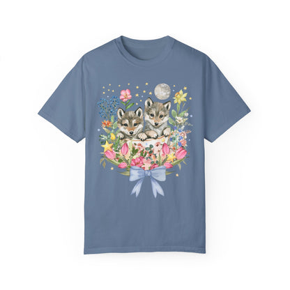 Floral Wolf Pup Tee