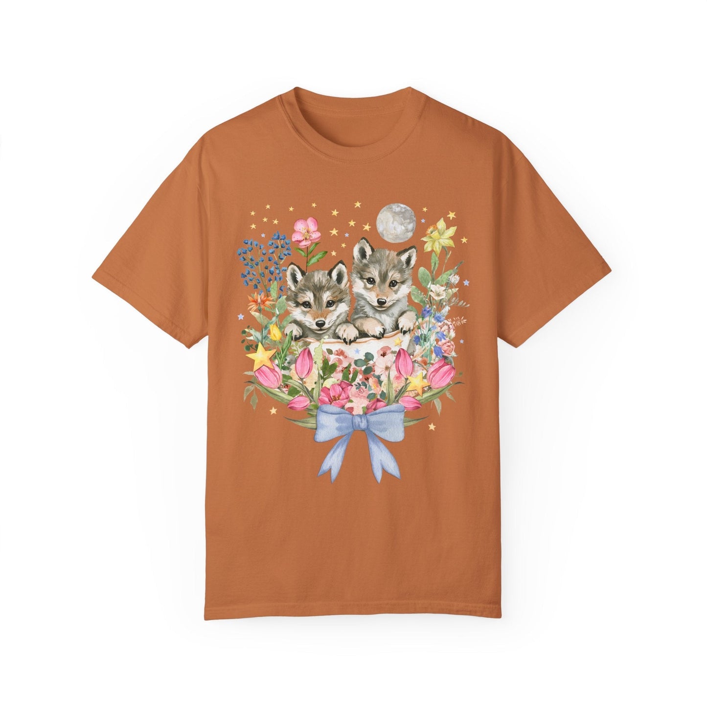Floral Wolf Pup Tee