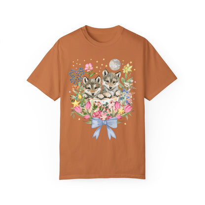 Floral Wolf Pup Tee