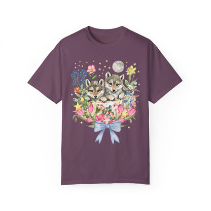 Floral Wolf Pup Tee