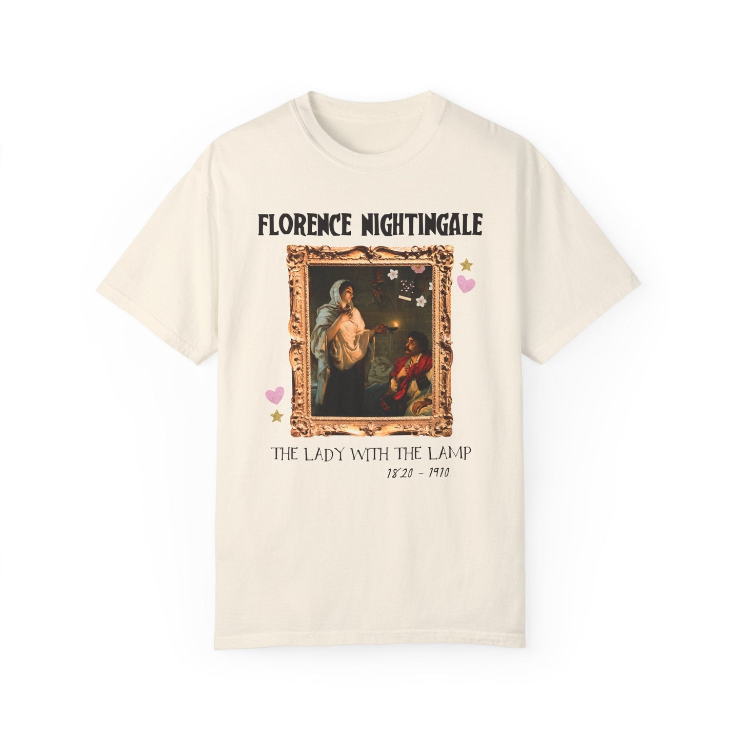 Florence Nightingale Lady with the Lamp Art History Tee Shirt for Science Teacher or Nursing Professor, Famous Painting by Henrietta Rae