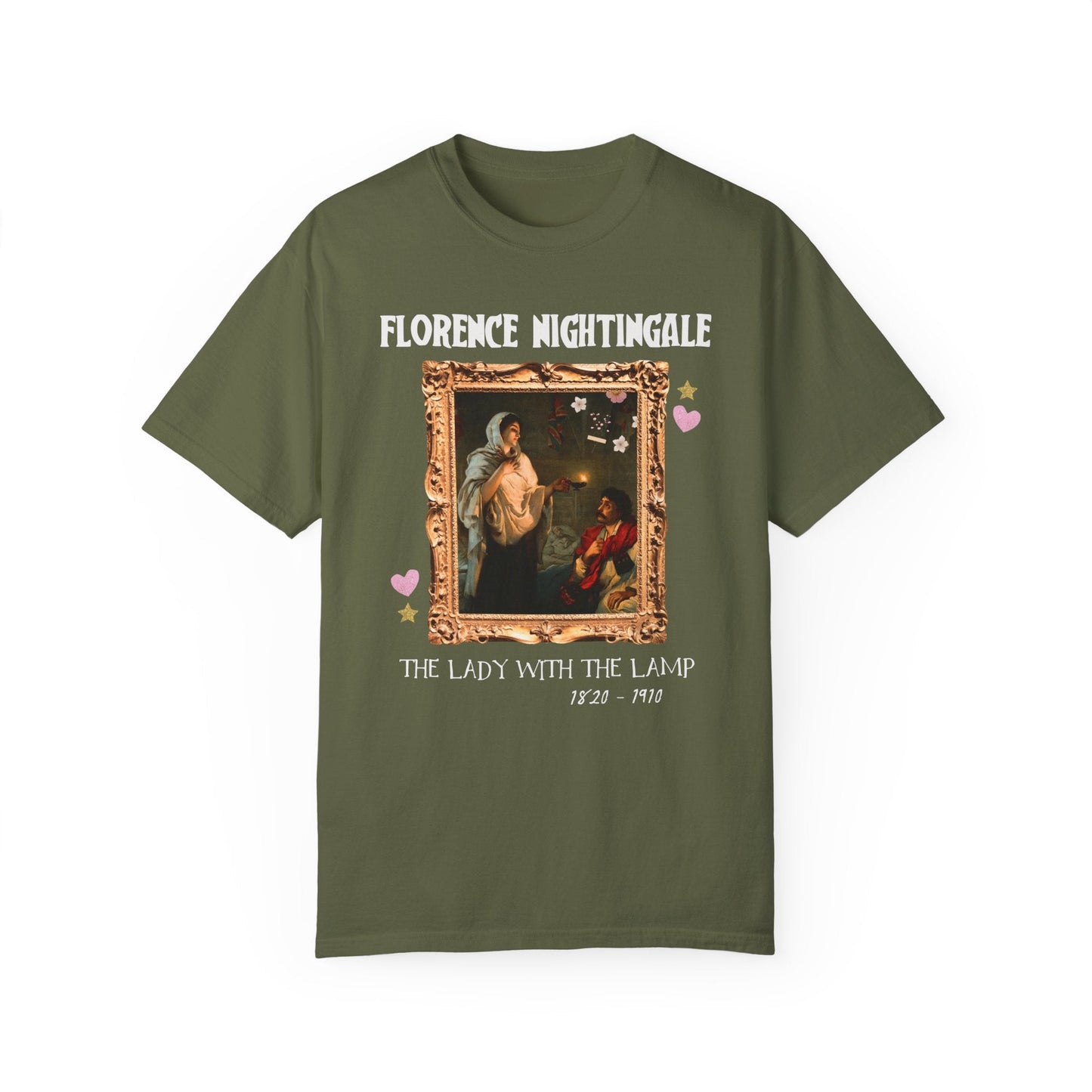 Florence Nightingale Lady with the Lamp Art History Tee Shirt for Science Teacher or Nursing Professor, Famous Painting by Henrietta Rae