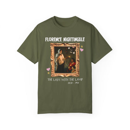 Florence Nightingale Lady with the Lamp Art History Tee Shirt for Science Teacher or Nursing Professor, Famous Painting by Henrietta Rae