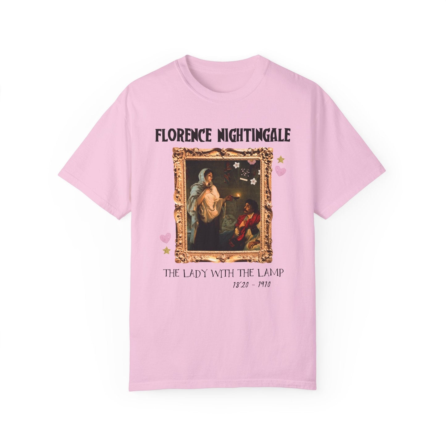Florence Nightingale Lady with the Lamp Art History Tee Shirt for Science Teacher or Nursing Professor, Famous Painting by Henrietta Rae
