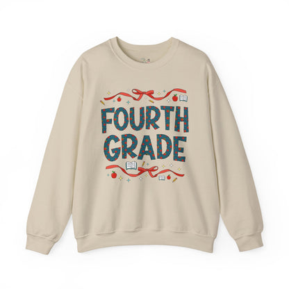 Fourth Grade Teacher Sweatshirt with Cute Bows