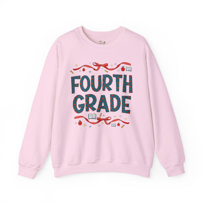 Fourth Grade Teacher Sweatshirt with Cute Bows
