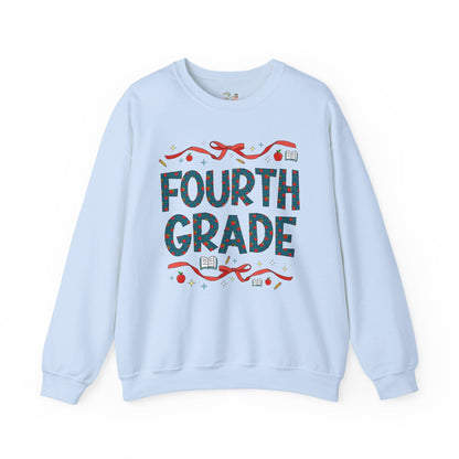 Fourth Grade Teacher Sweatshirt with Cute Bows