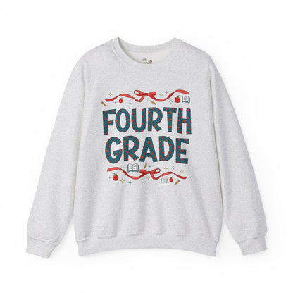 Fourth Grade Teacher Sweatshirt with Cute Bows