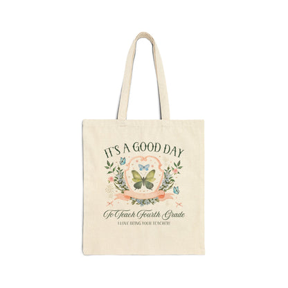 Fourth Grade Teacher Tote Bag with Butterflies