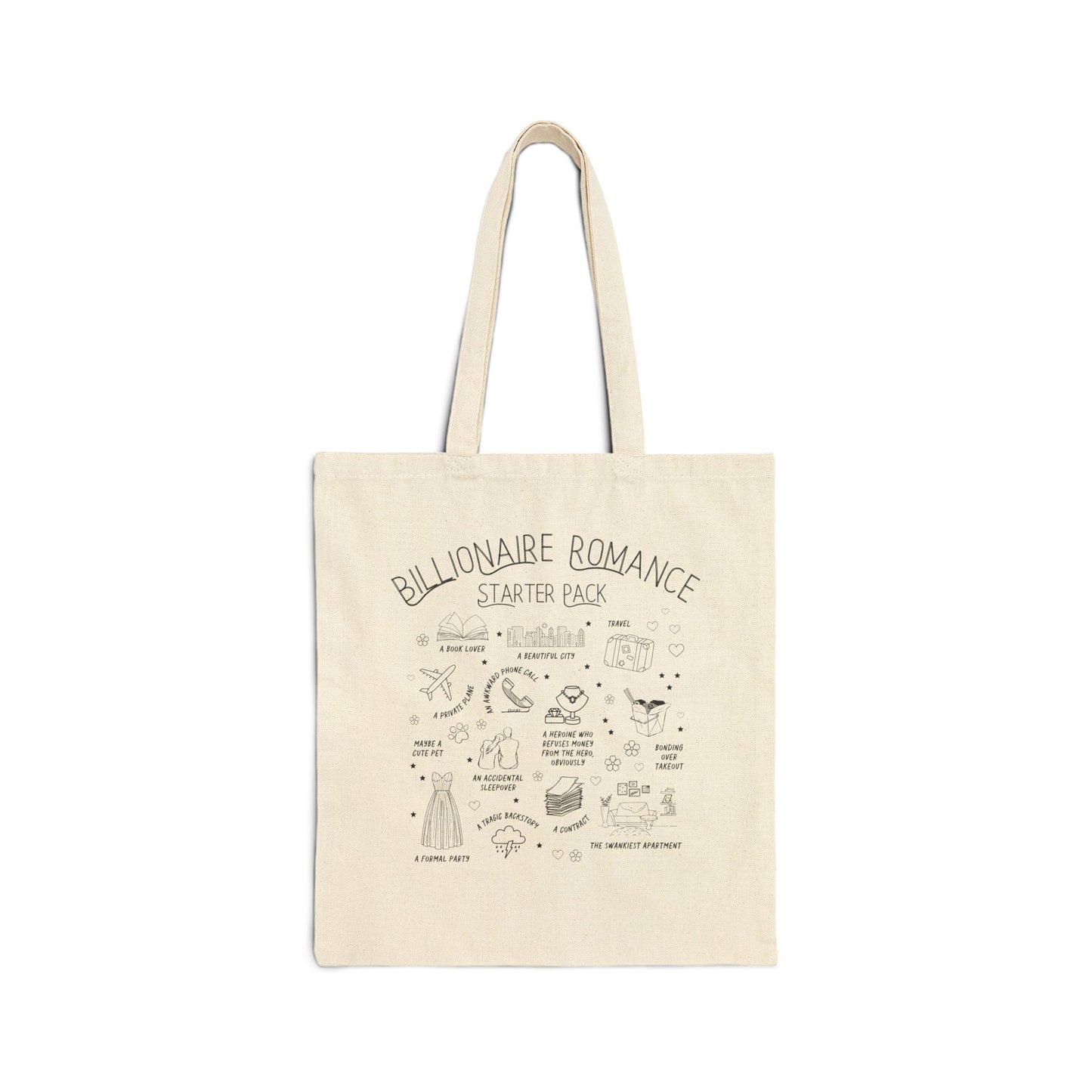 Funny Billionaire Romance Starter Pack Tote Bag for Romance Reader