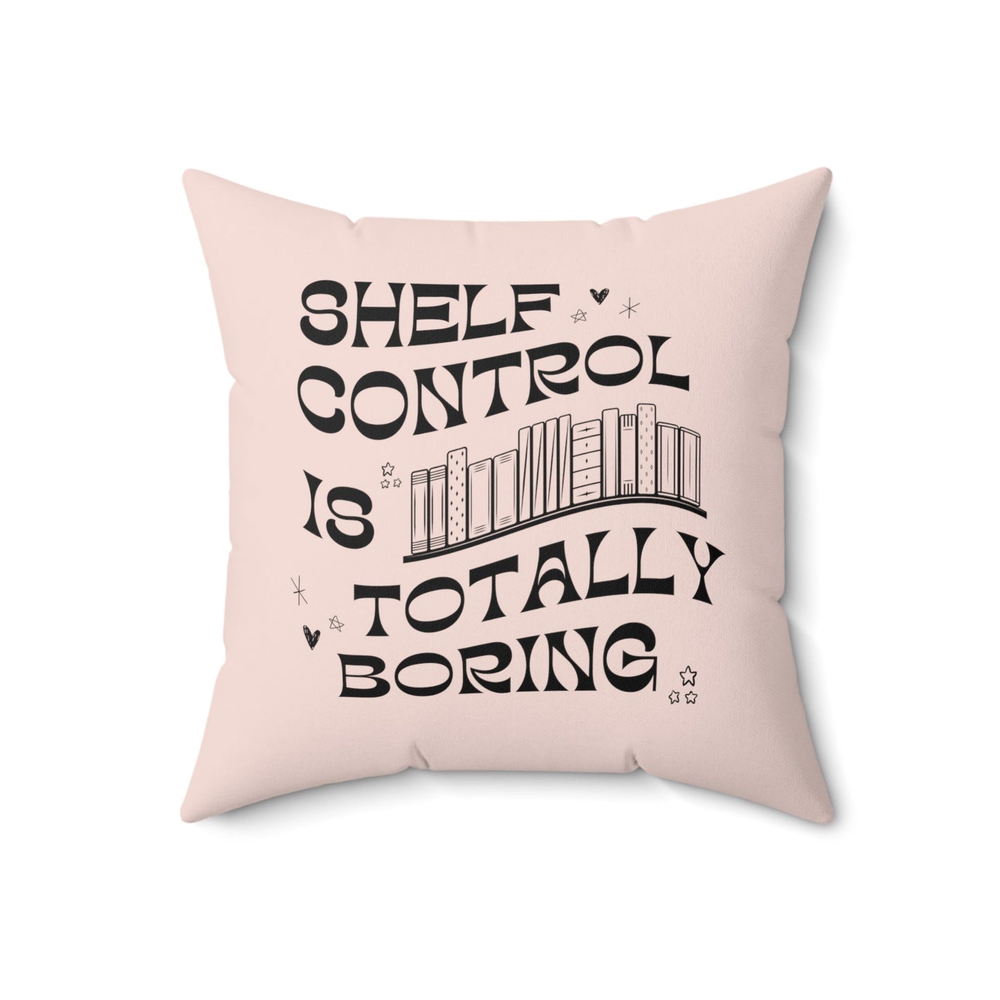 Funny Bookish Pillow, 70s Retro Aesthetic: Shelf Control is Totally Boring