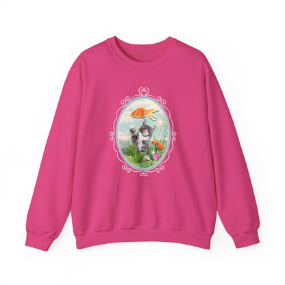 Funny Cat + Goldfish Sweatshirt