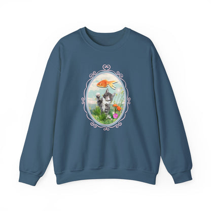 Funny Cat + Goldfish Sweatshirt
