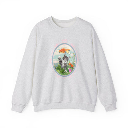 Funny Cat + Goldfish Sweatshirt