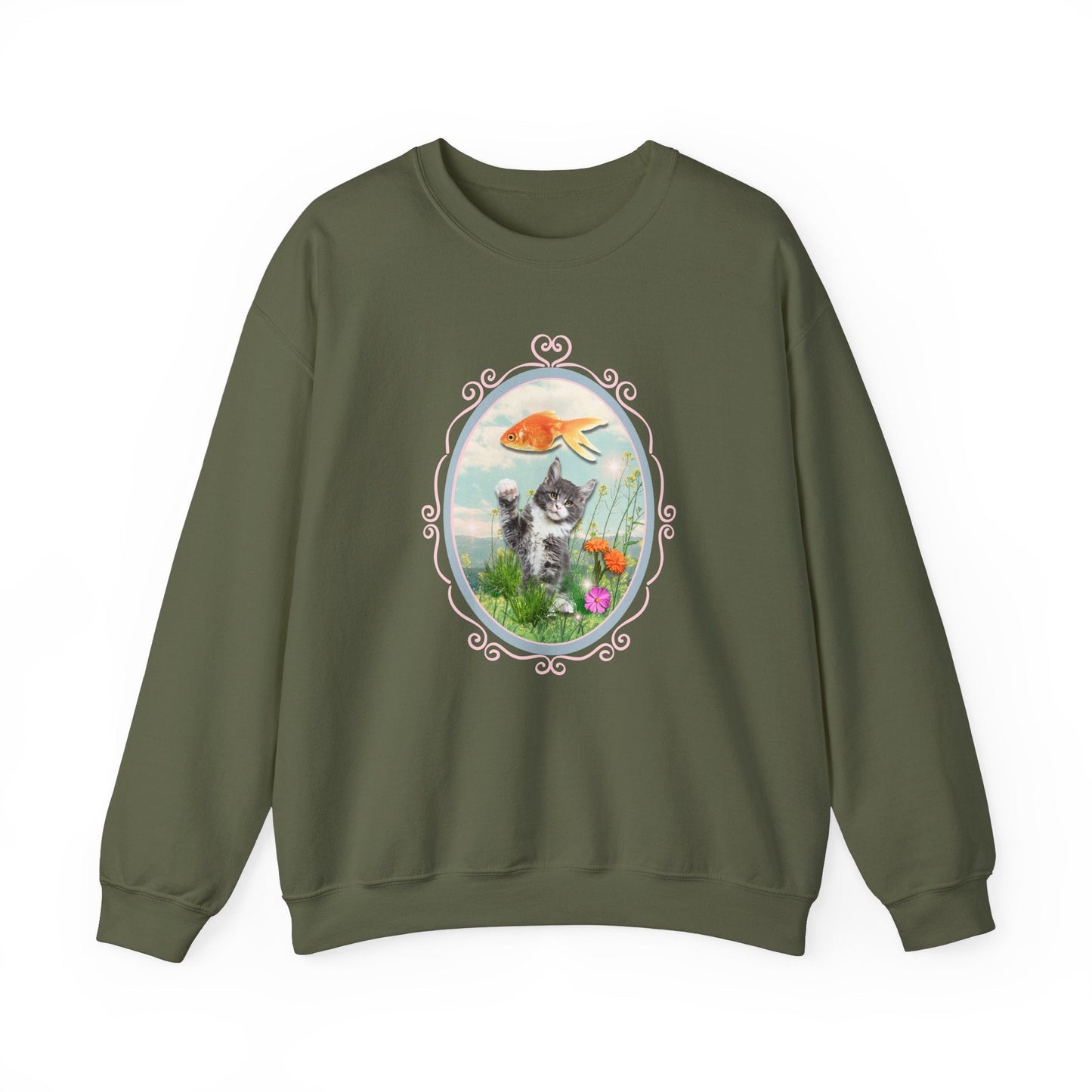 Funny Cat + Goldfish Sweatshirt