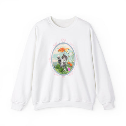 Funny Cat + Goldfish Sweatshirt