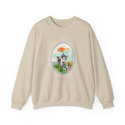 Funny Cat + Goldfish Sweatshirt
