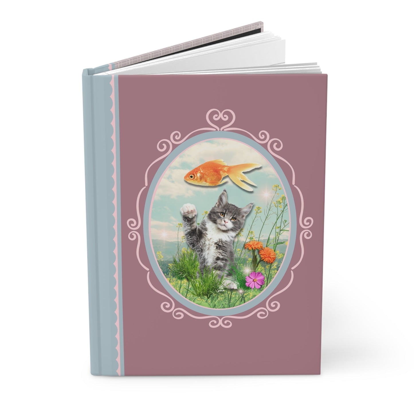 Funny Cat Notebook with Fish