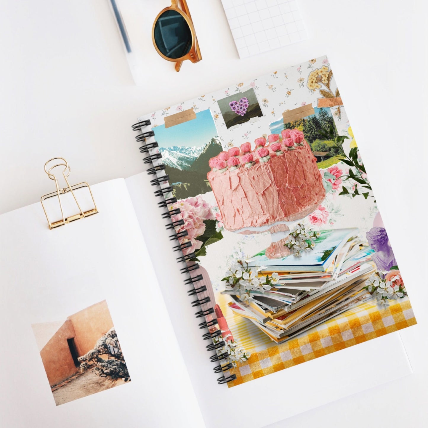 Funny Collage Cake Notebook for Creative: Cute Spiral Notebook