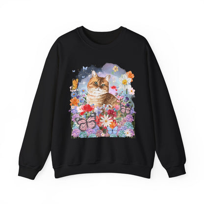 Cat with Butterflies Sweatshirt