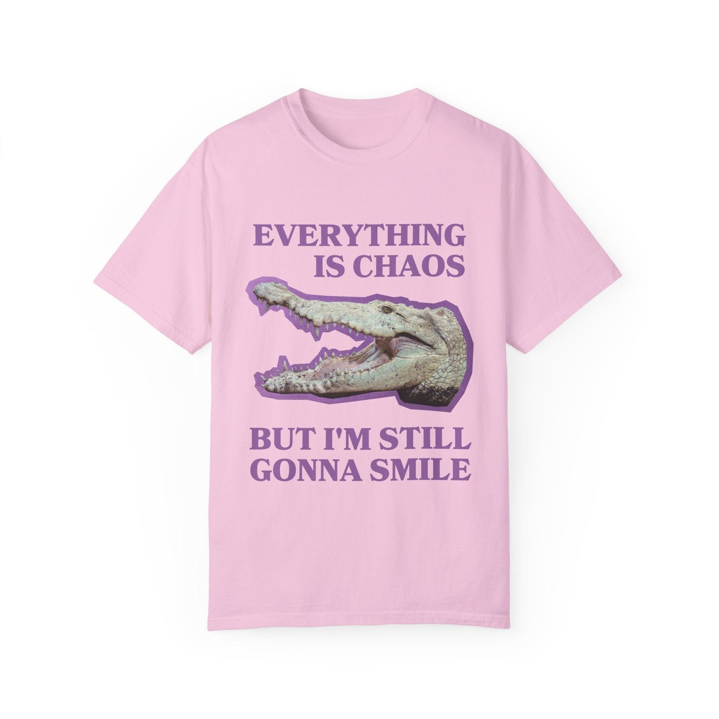 Funny Crocodile Tee Shirt: Everything is Chaos