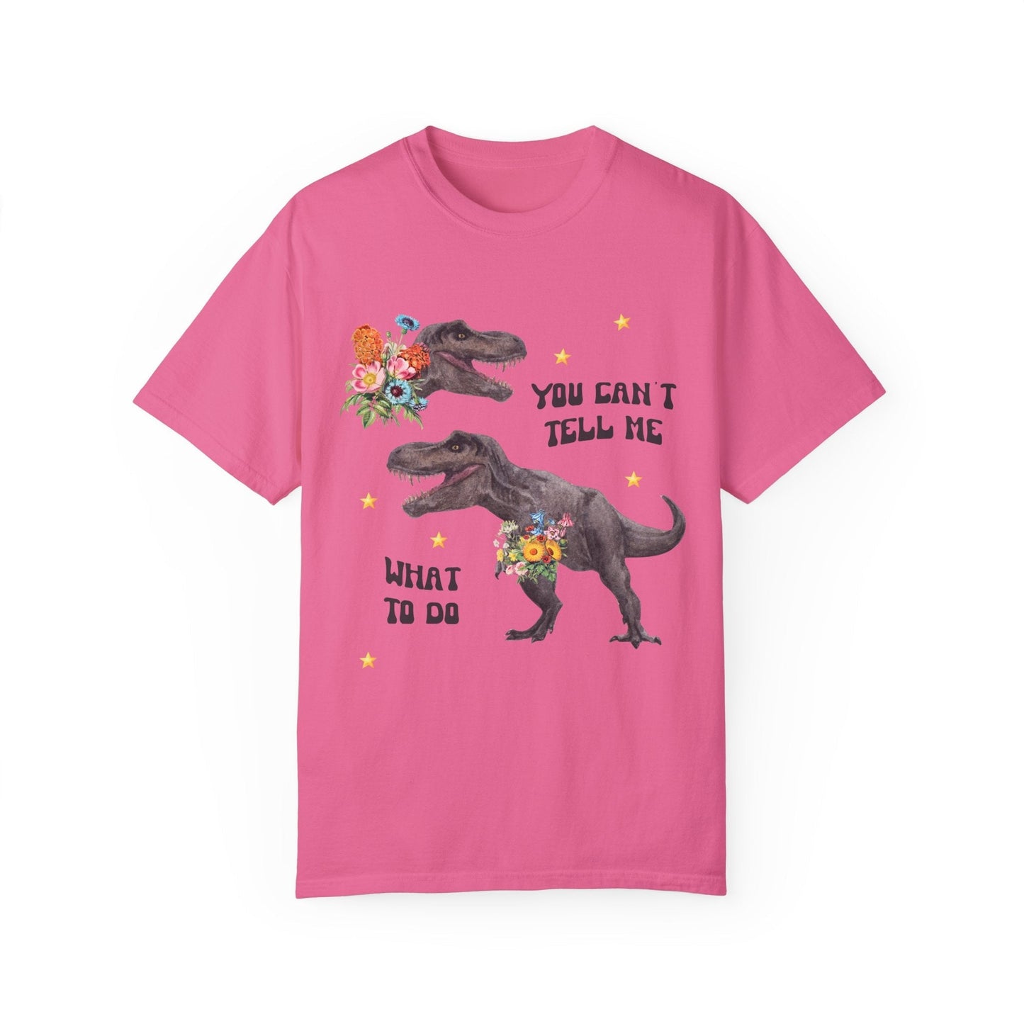 Funny Dinosaur Shirt with Flowers