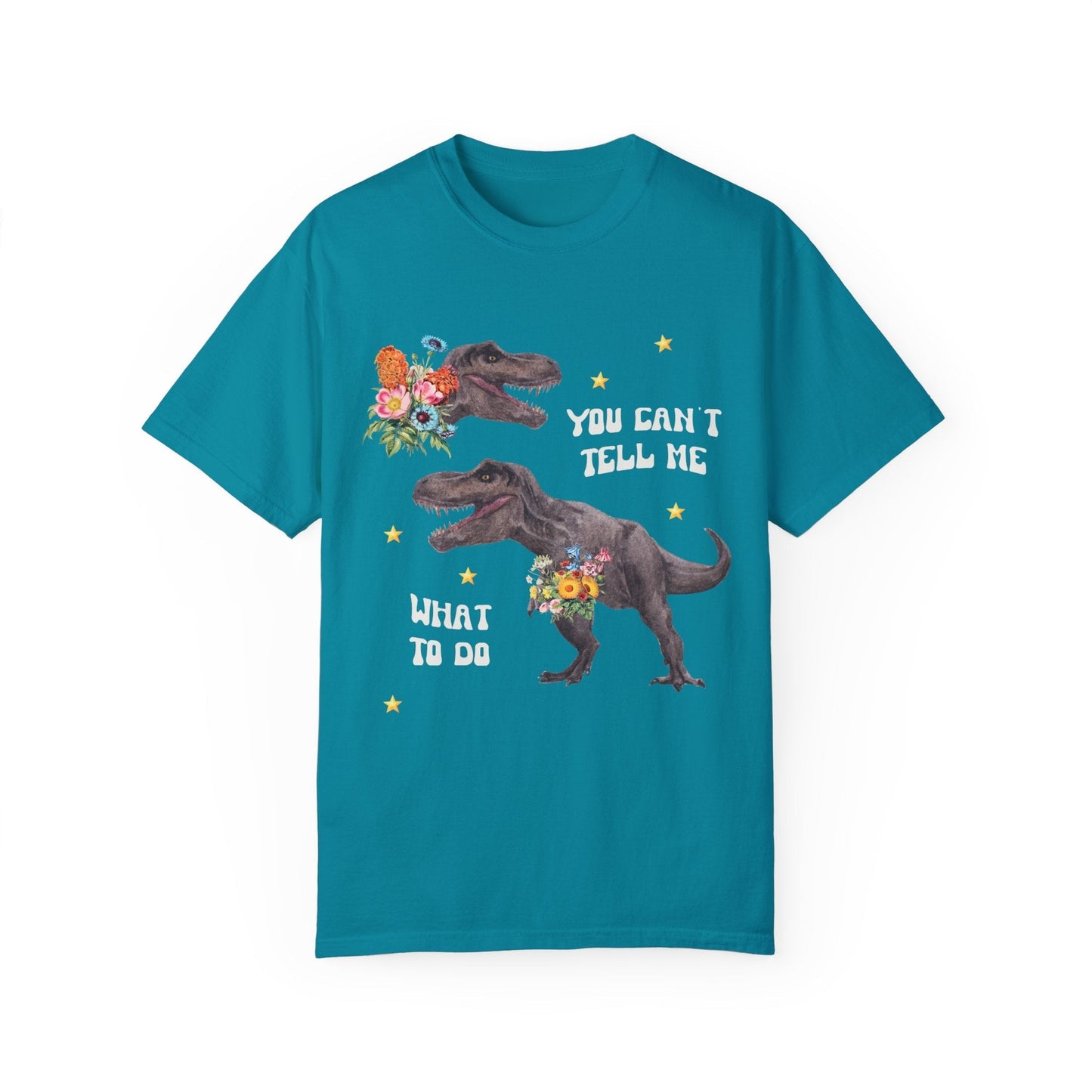 Funny Dinosaur Shirt with Flowers