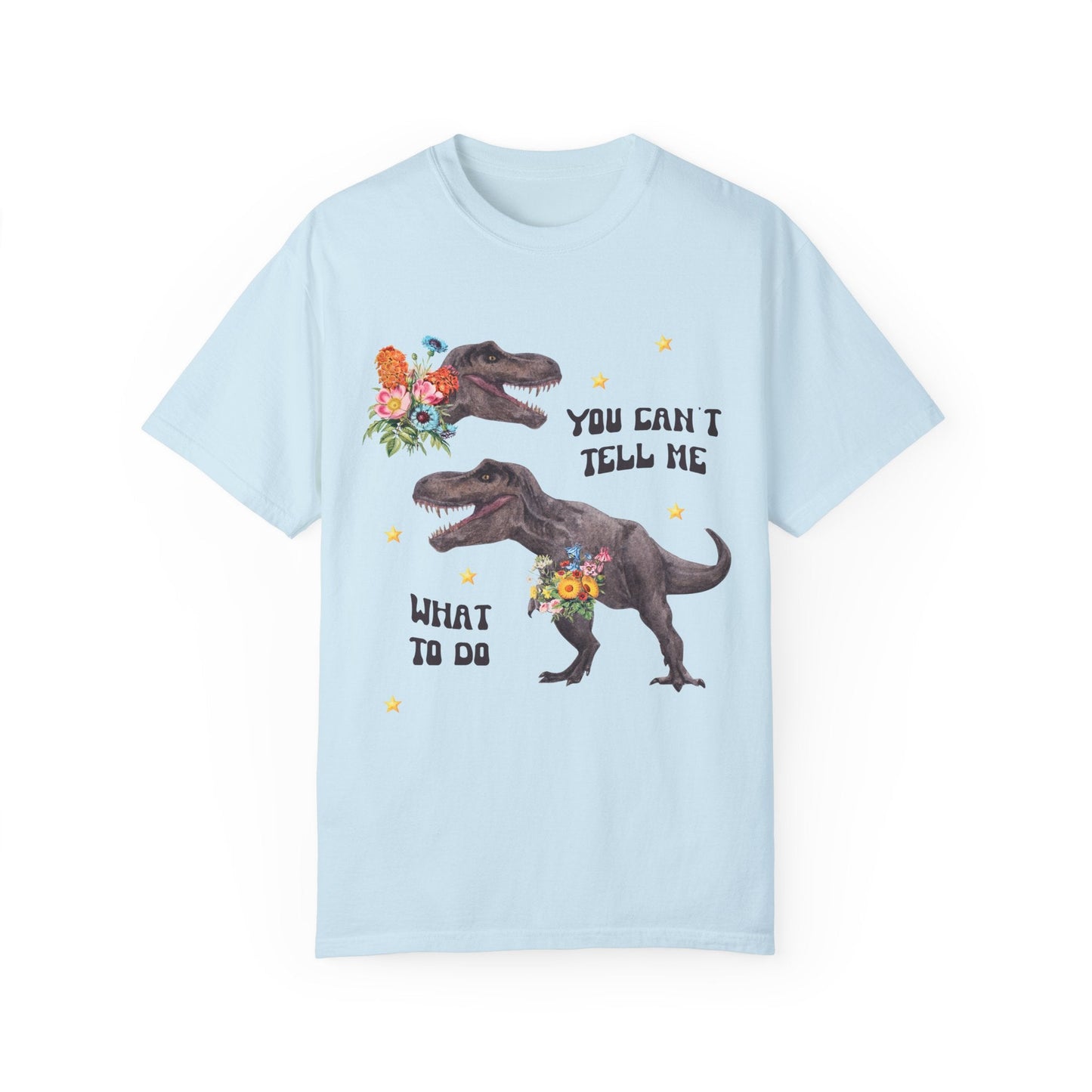 Funny Dinosaur Shirt with Flowers