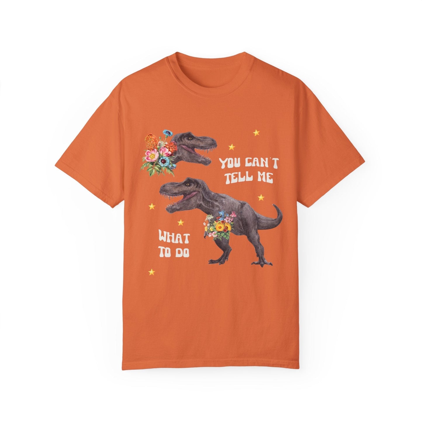 Funny Dinosaur Shirt with Flowers