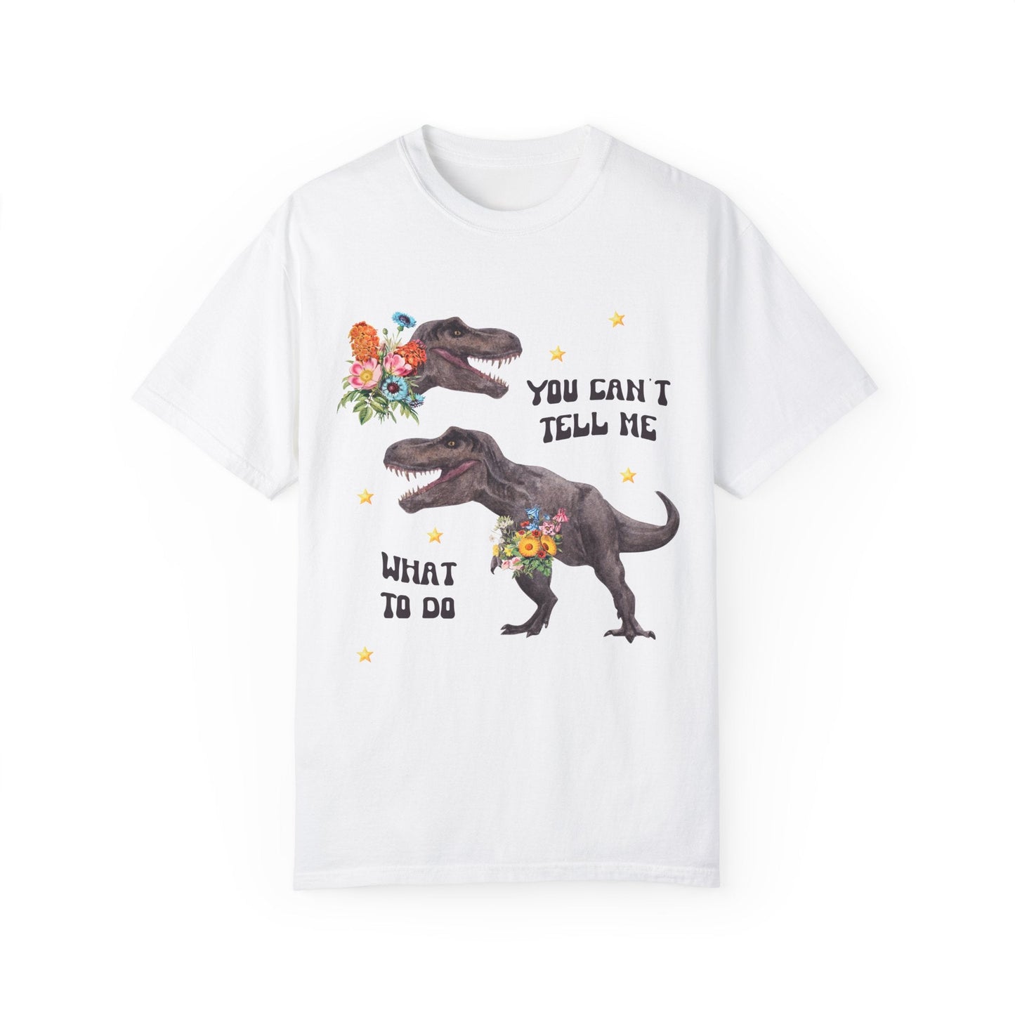 Funny Dinosaur Shirt with Flowers