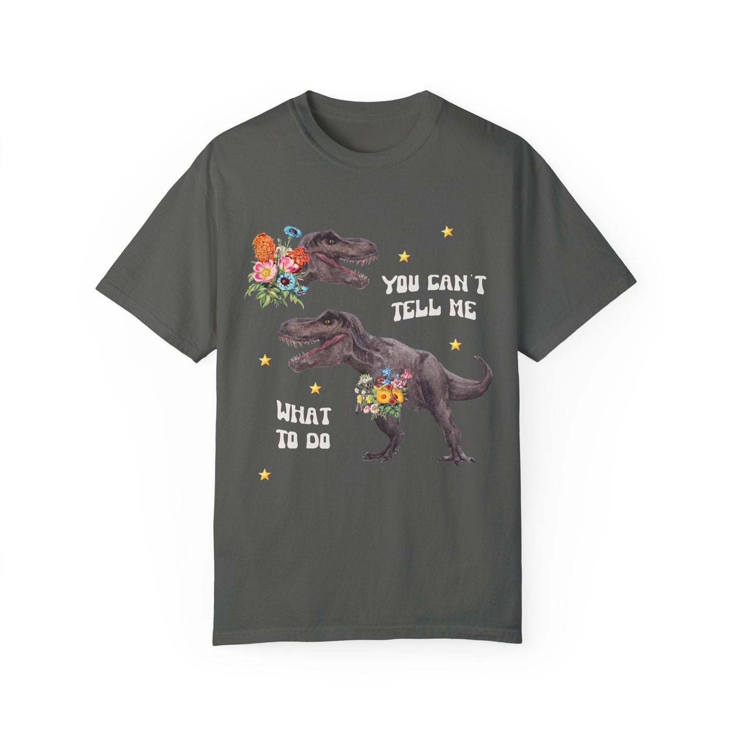 Funny Dinosaur Shirt with Flowers