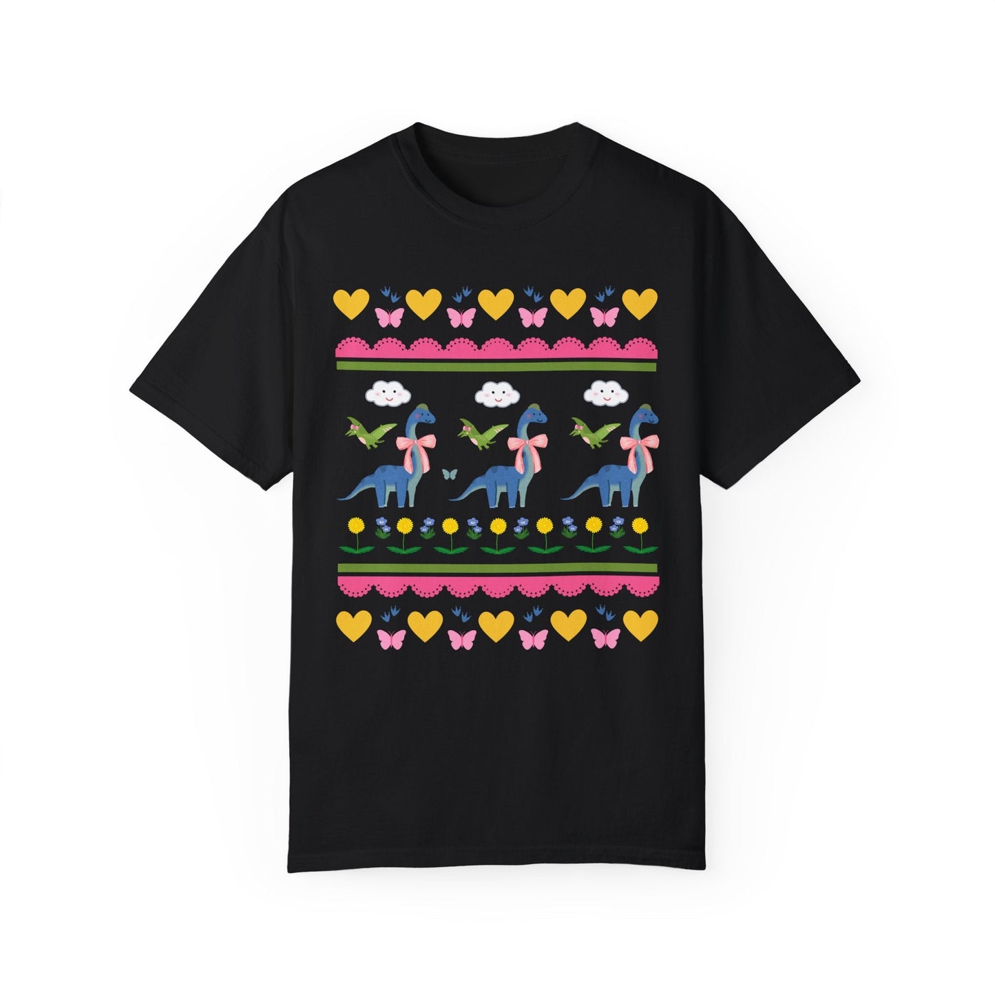 Funny Dinosaur Tee Shirt with Hearts