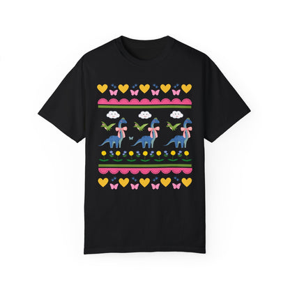 Funny Dinosaur Tee Shirt with Hearts