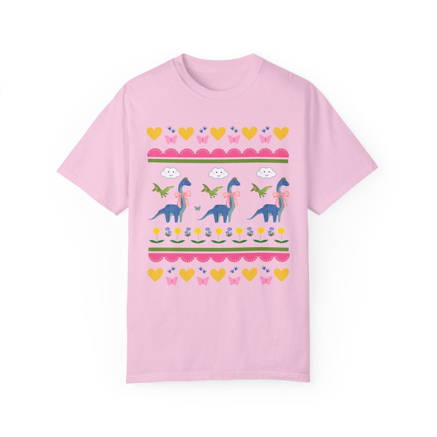 Funny Dinosaur Tee Shirt with Hearts