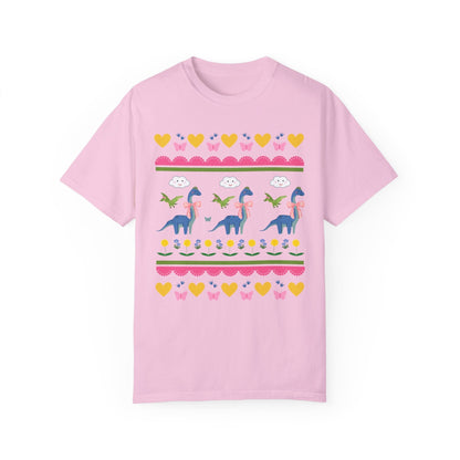Funny Dinosaur Tee Shirt with Hearts