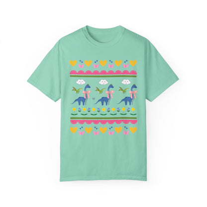 Funny Dinosaur Tee Shirt with Hearts