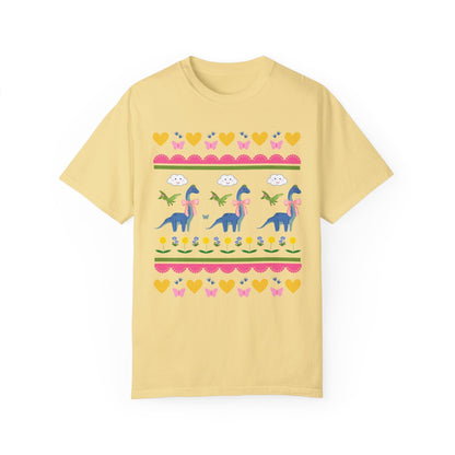 Funny Dinosaur Tee Shirt with Hearts