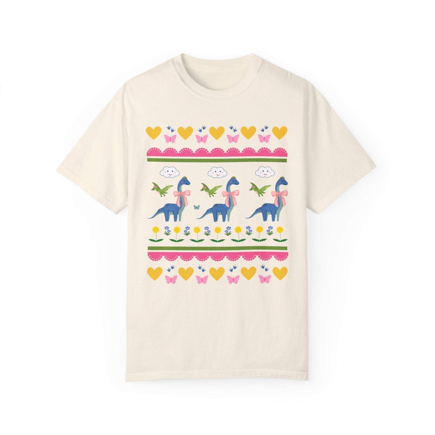 Funny Dinosaur Tee Shirt with Hearts