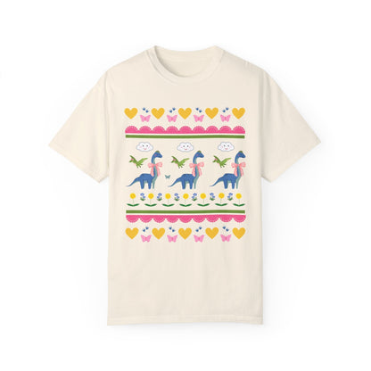 Funny Dinosaur Tee Shirt with Hearts