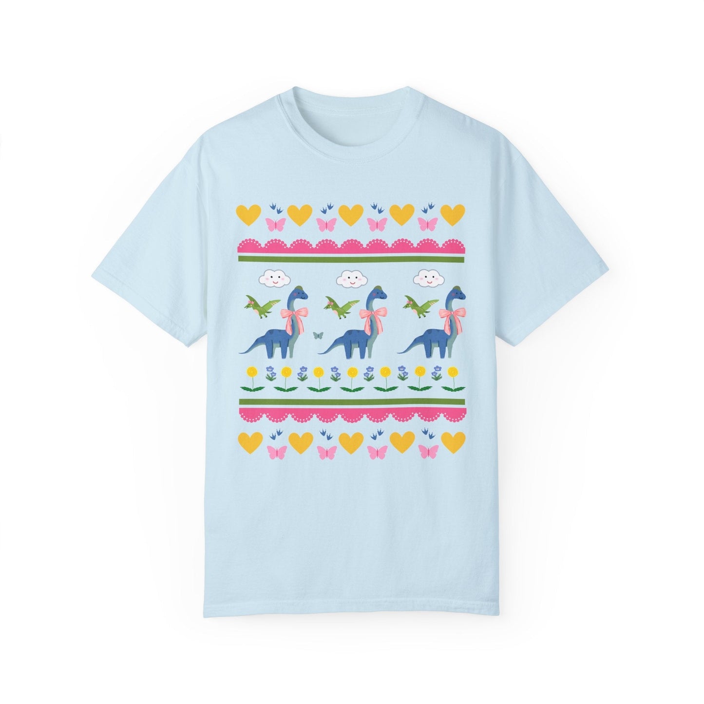 Funny Dinosaur Tee Shirt with Hearts
