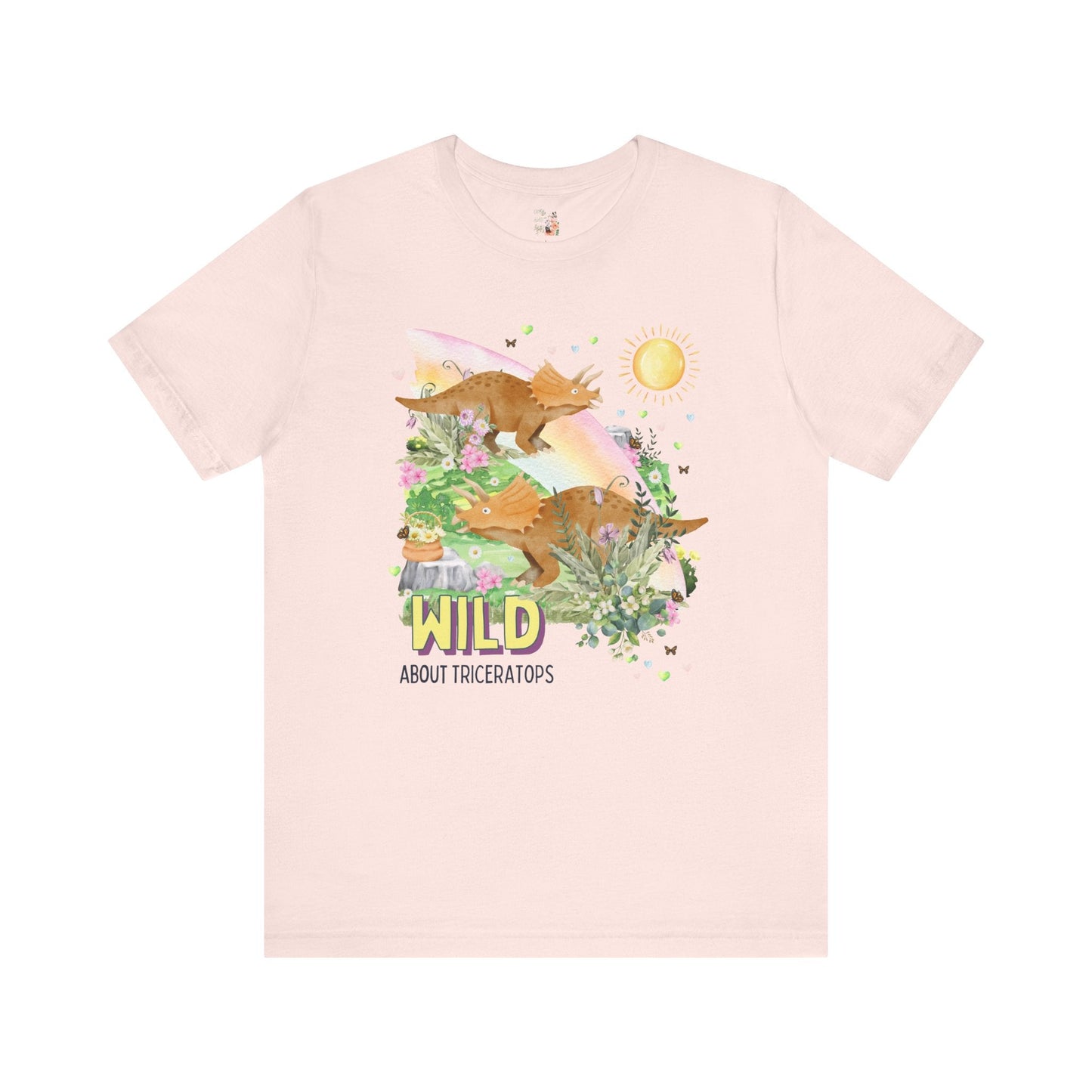 Funny Dinosaur Tee: Wild About Triceratops