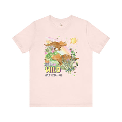 Funny Dinosaur Tee: Wild About Triceratops