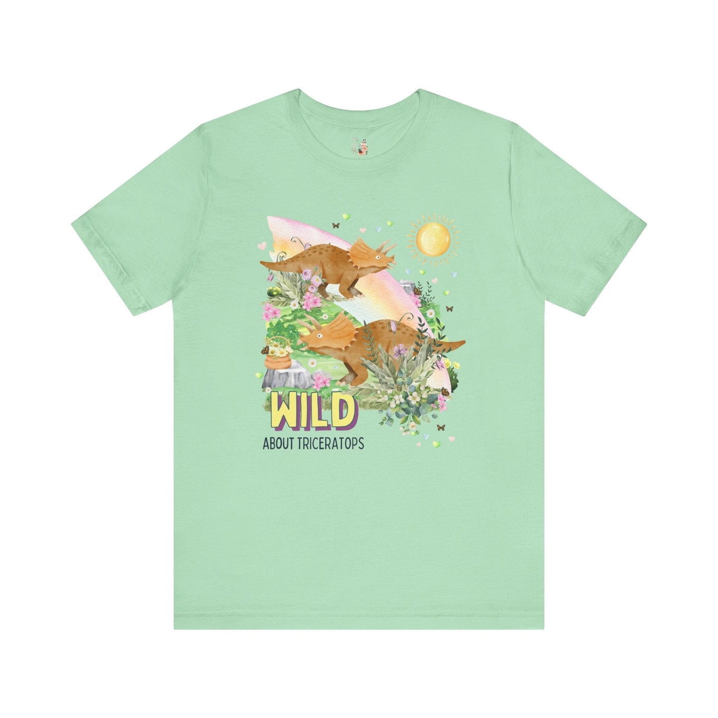 Funny Dinosaur Tee: Wild About Triceratops