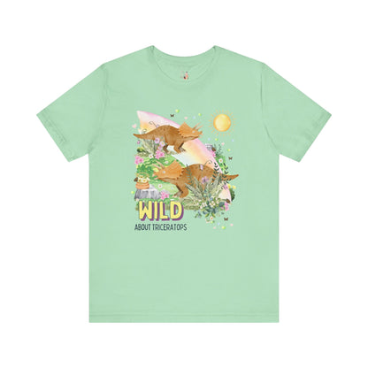 Funny Dinosaur Tee: Wild About Triceratops