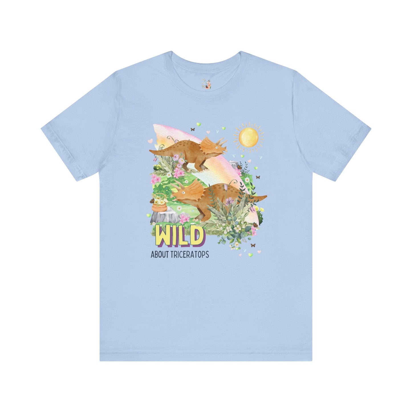 Funny Dinosaur Tee: Wild About Triceratops