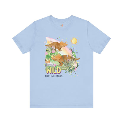 Funny Dinosaur Tee: Wild About Triceratops