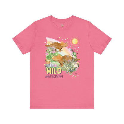 Funny Dinosaur Tee: Wild About Triceratops