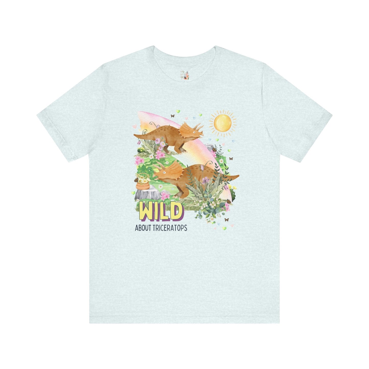 Funny Dinosaur Tee: Wild About Triceratops