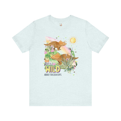 Funny Dinosaur Tee: Wild About Triceratops
